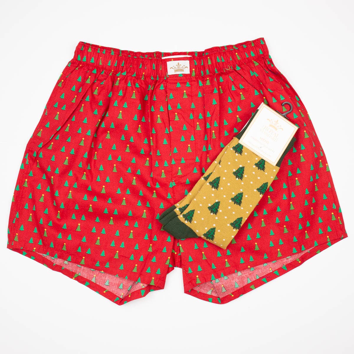 Men's Christmas Fir Boxers   Red/Green   -Asst.: Medium