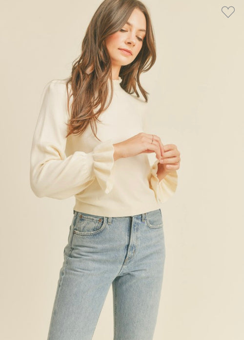 Ivory Long Sleeve Sweater Top
