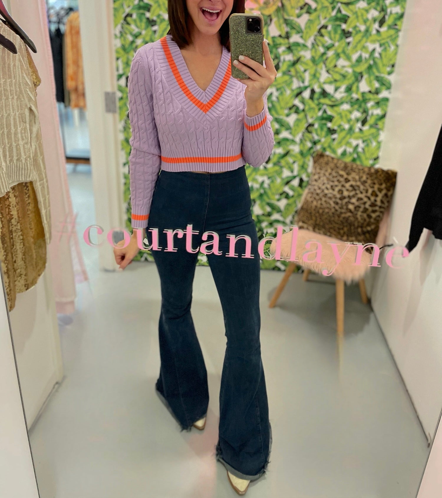 Cropped Lavi Orange Knit Sweater