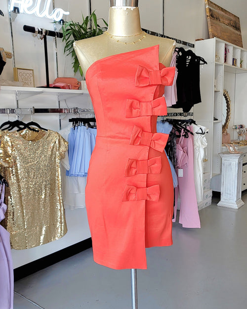 Karlie Orange Bow Dress