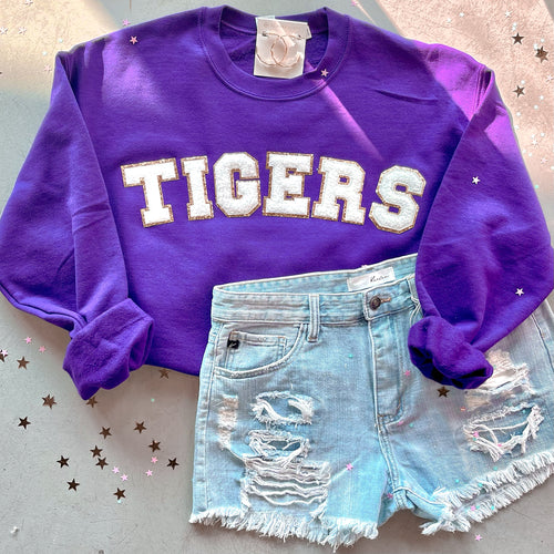 Custom Tigers Purple Sweatshirt
