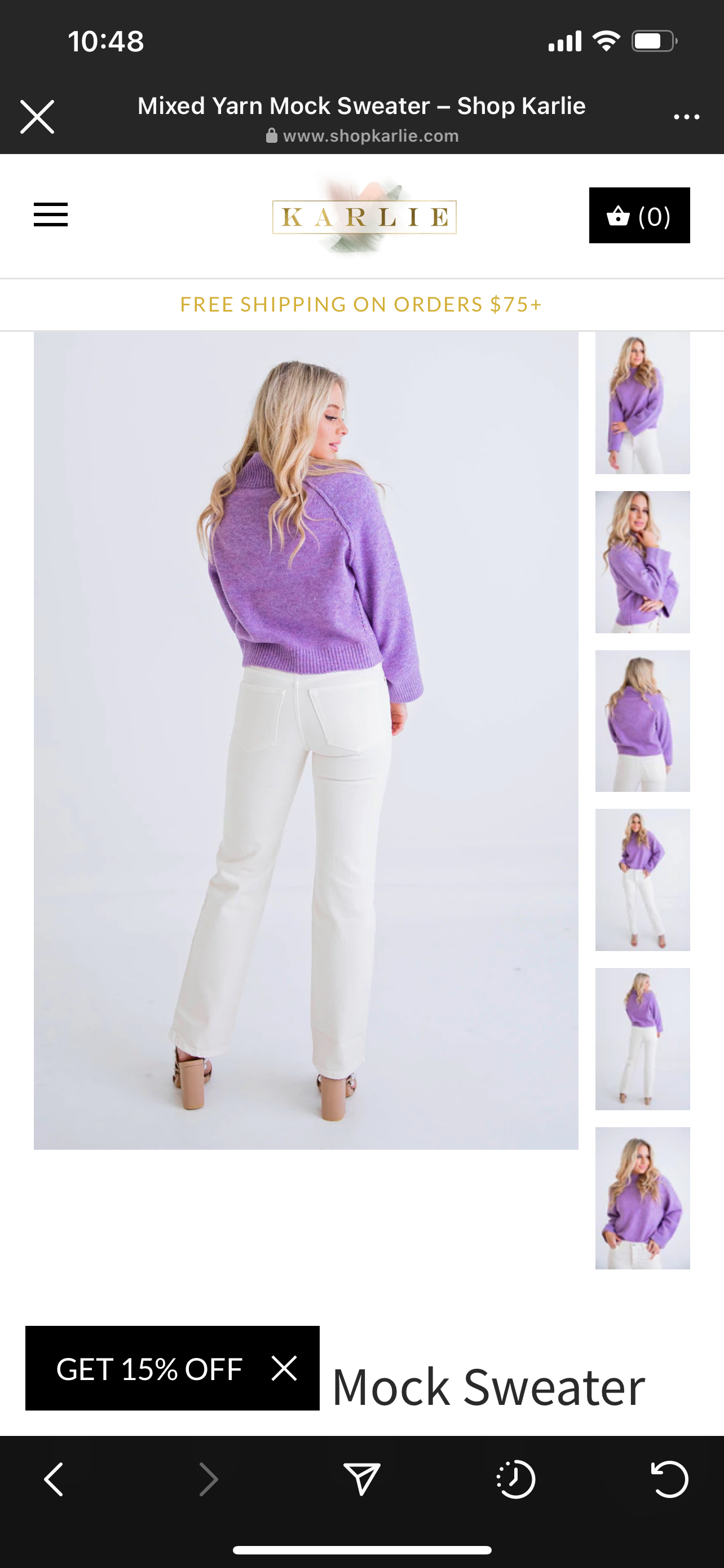 Purple Karlie Yarn Sweater