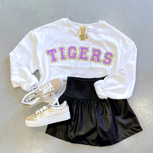 Tigers Custom White Sweater