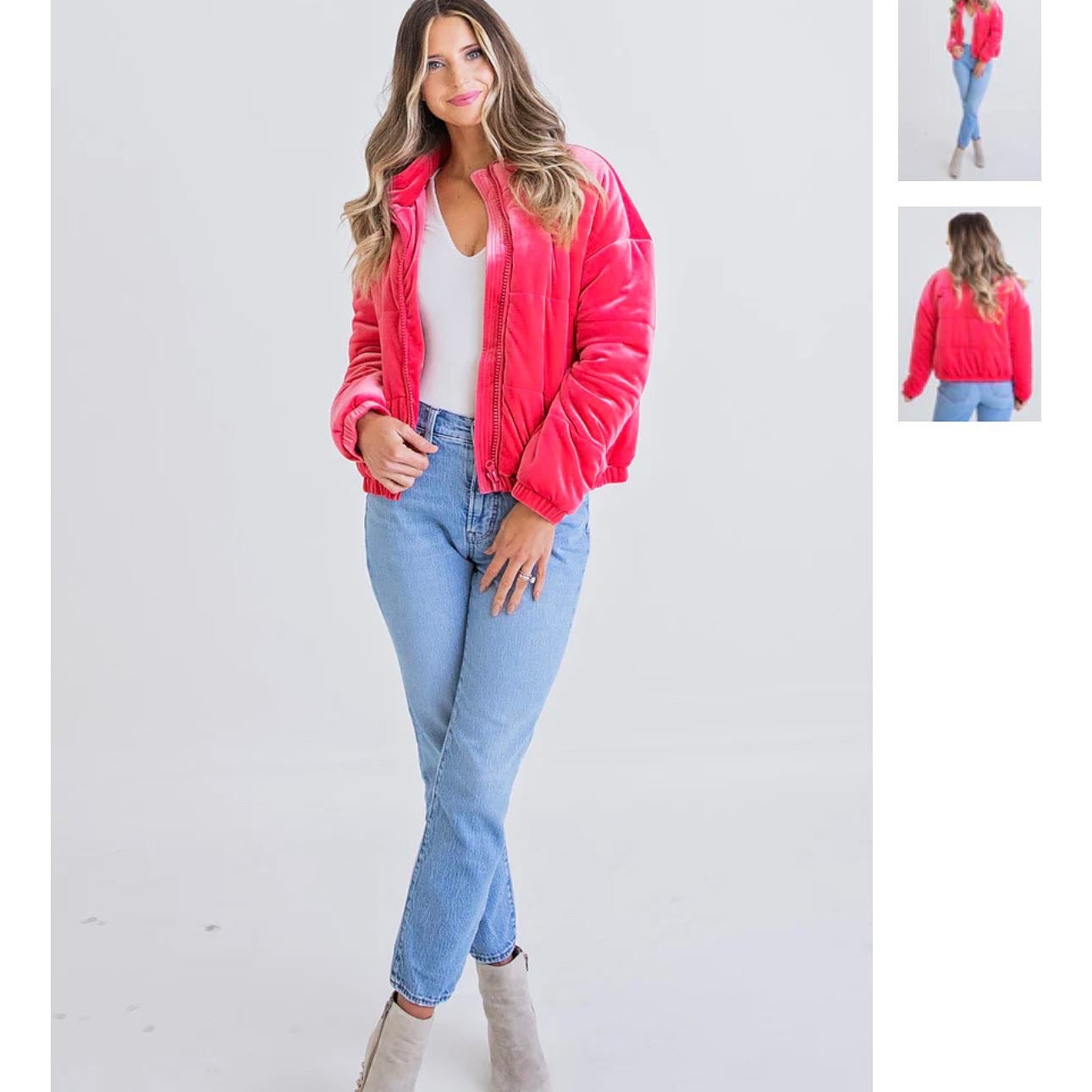 Solid Velvet Pink Jacket