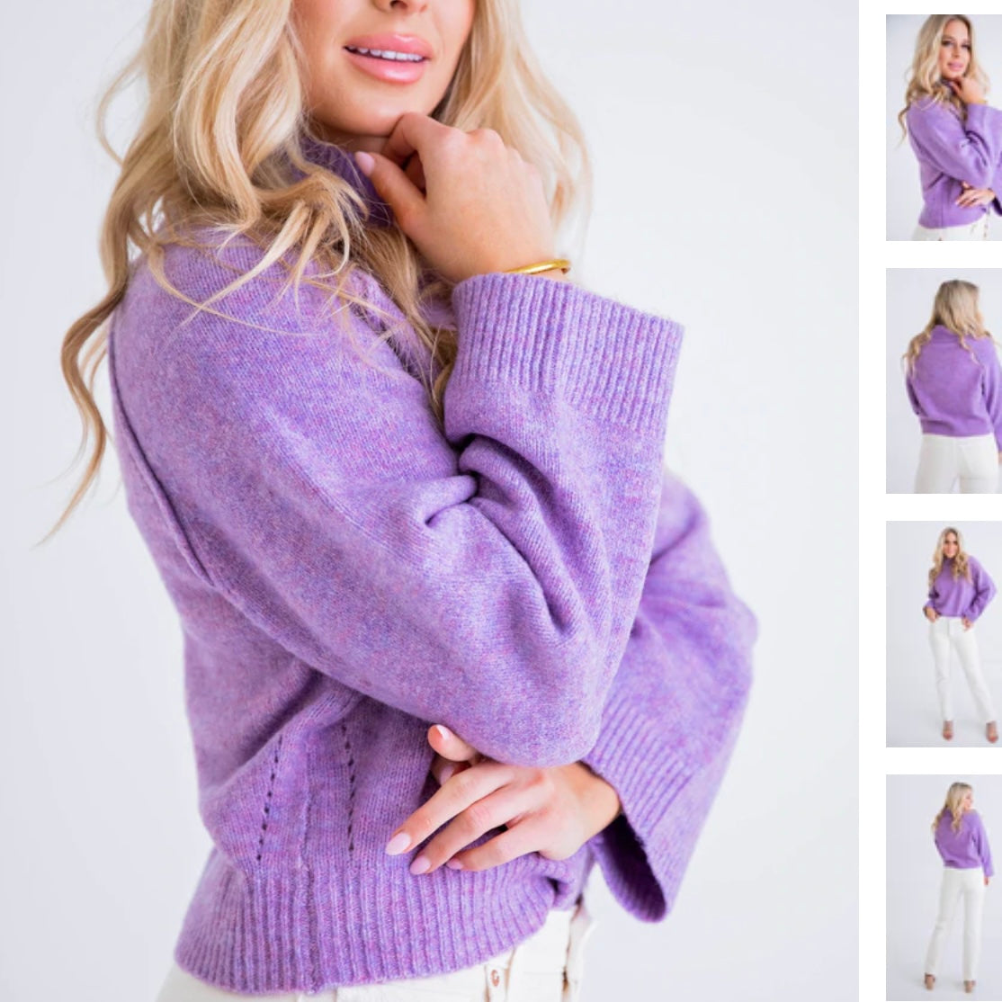 Purple Karlie Yarn Sweater
